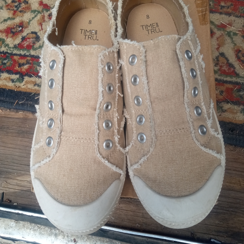 Time and Tru Tan Slip-On Sneakers